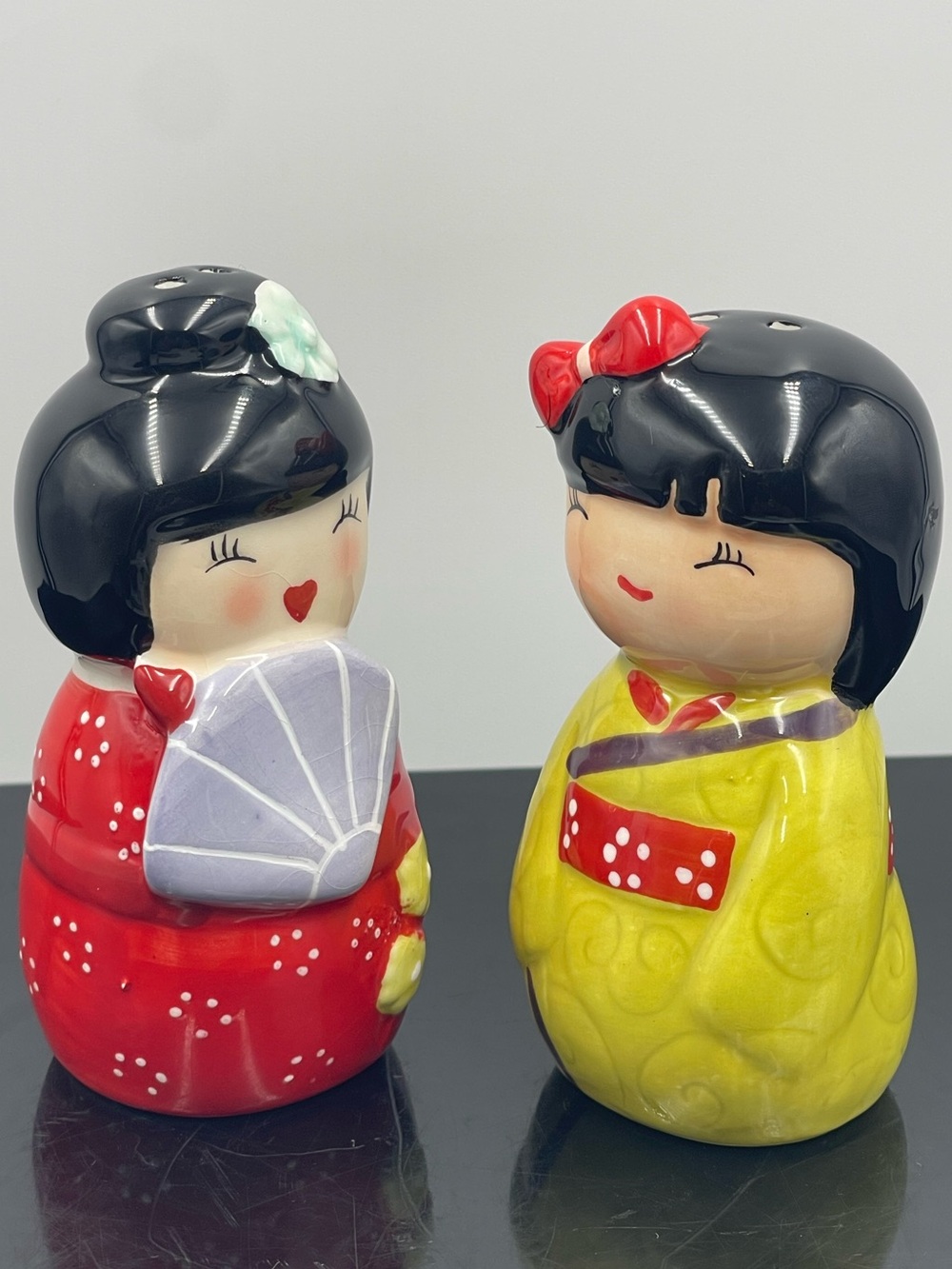 World Market: Hand-Painted Japanese Ceramic Kokeshi Doll Salt & Pepper Shakers
